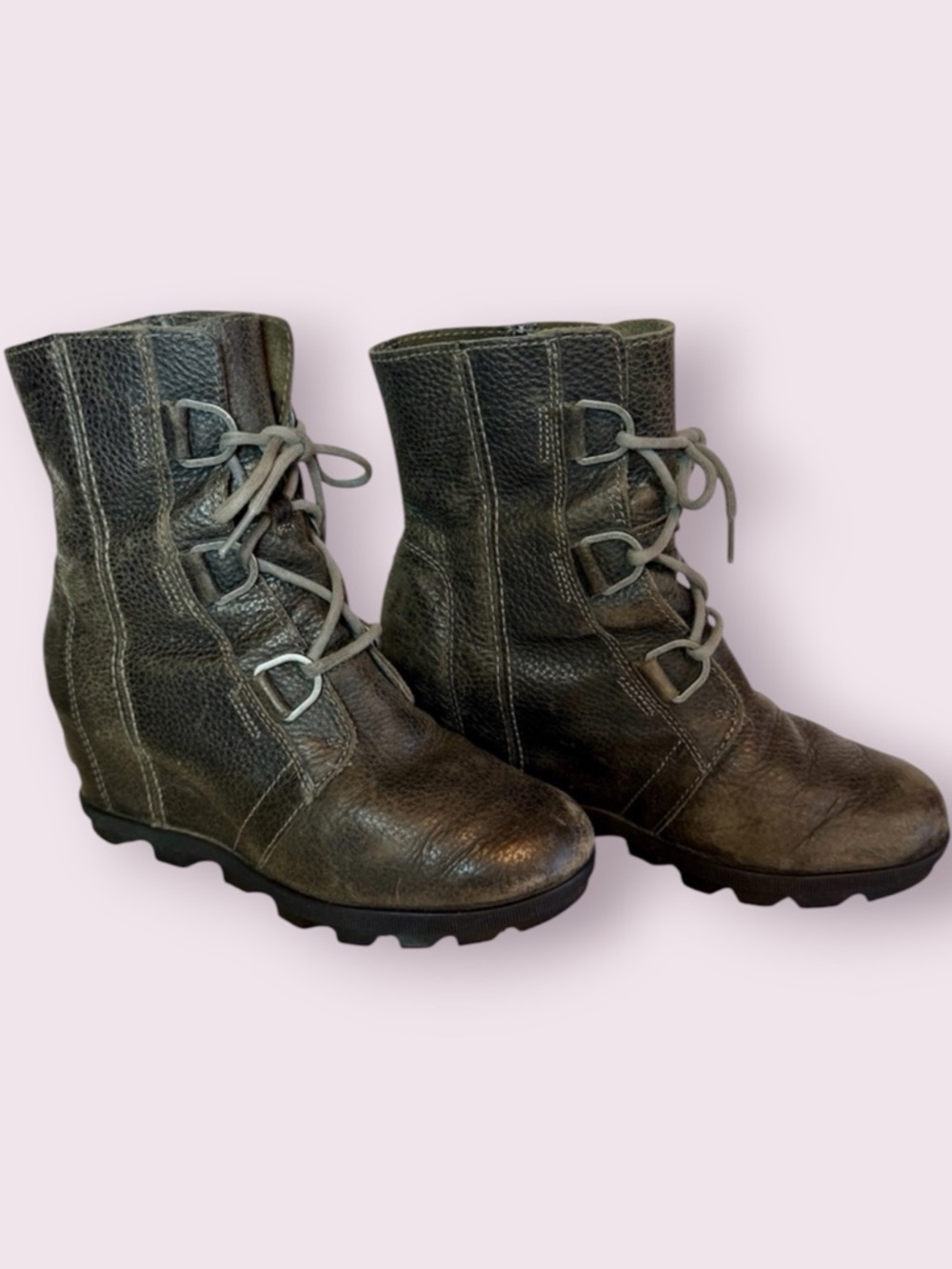 Sorel Women's Joan of Arctic Wedge II Boots Quarry Dark Gray Size 8.5